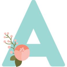 floral monogram a