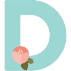 floral monogram d