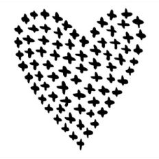 cross patterned heart