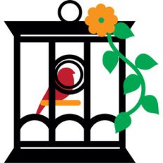 square floral birdcage