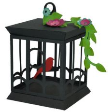 3d cube birdcage with flowers