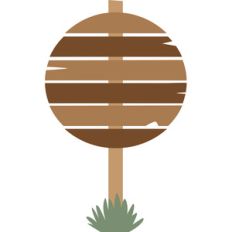 round wooden sign