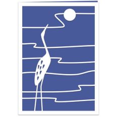 stork and moon card