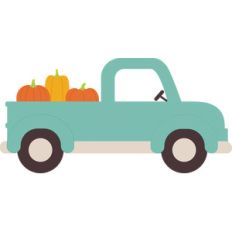 truck with pumpkins