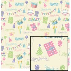 pastel polka dot birthday paper