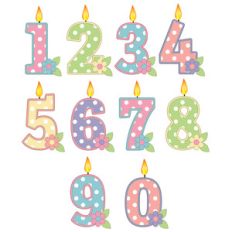 pastel polka dot candle numbers