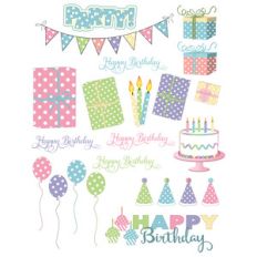polka dot birthday planner stickers