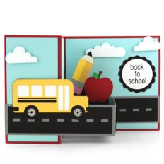 pop up box card school bus
