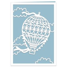 vintage hot air balloon card
