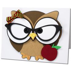 ms. owl teacher glasses card