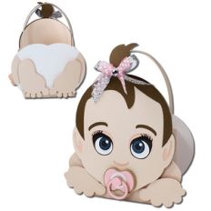 crawling baby girl pacifier basket