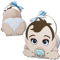 crawling baby boy pacifier basket