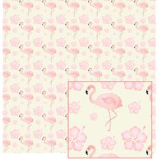pink flamingo-hibiscus pattern