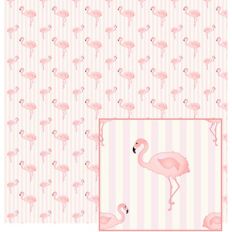 flamingo on stripes pattern