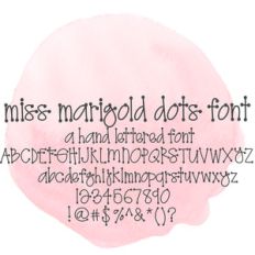 miss marigold dots font