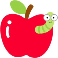 apple with worm - back to school