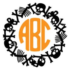 skeleton monogram wreath