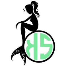 mermaid monogram frame