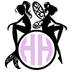 fairy and mermaid monogram frame