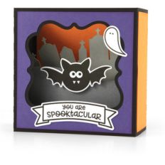 shadow box card scene - halloween bat