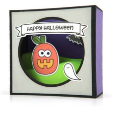 shadow box card scene - halloween pumpkin