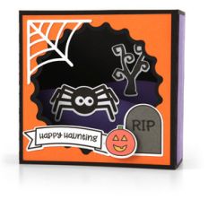 shadow box card scene - halloween spider