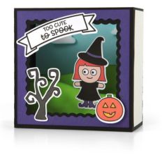 shadow box card scene - halloween witch