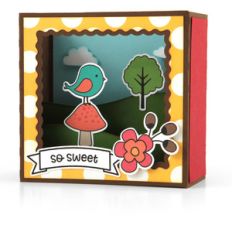 shadow box card scene - fall bird