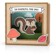 shadow box card scene - fall squirrel