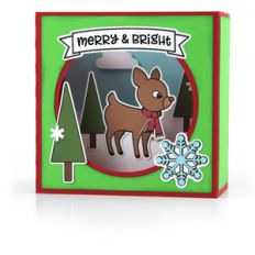 shadow box card scene - christmas reindeer