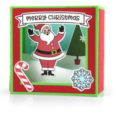 shadow box card scene - christmas santa
