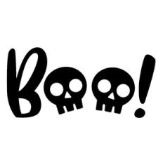 halloween boo with skulls