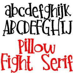 pn pillow fight serif
