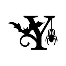 halloween monogram - y