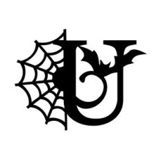 halloween monogram - u