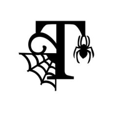 halloween monogram - t