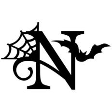 halloween monogram - n