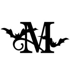 halloween monogram - m