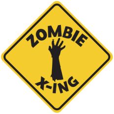 zombie crossing sign