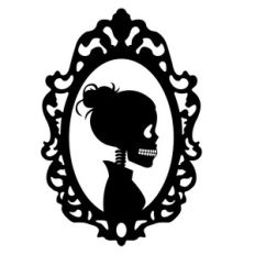 vintage frame skeleton silhouette woman