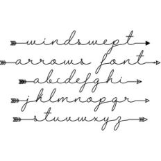 windswept arrows font