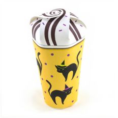 black cat halloween treat cup