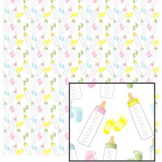 baby bottles on white pattern