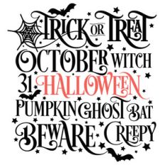halloween word art