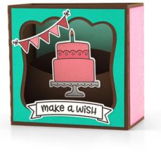 shadow box card scene cake