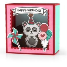 shadow box card scene panda