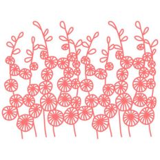 hollyhocks border