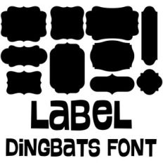 label dingbats font