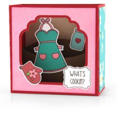 shadow box card scene apron