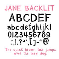 cg jane backlit font